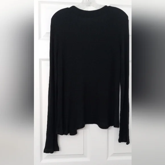 Victoria's Secret Dark Grey Thermal Cardigan Sweater w/ Bell Sleeves-Size: Large - Picture 4 of 10